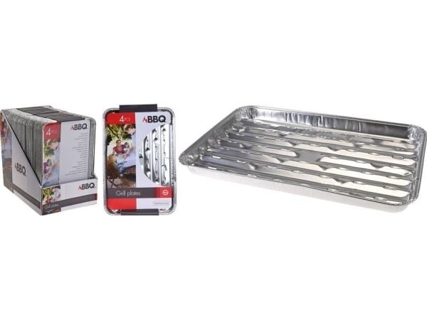Affek Design Set med 4 grillbrickor 34x23x2,5cm aluminium