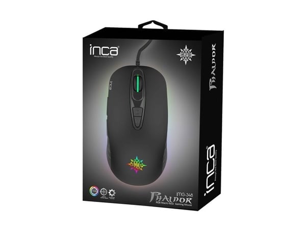 Inca IMG-348, Oikeakätinen, Optinen, USB A-tyyppi, 3200 DPI, Musta