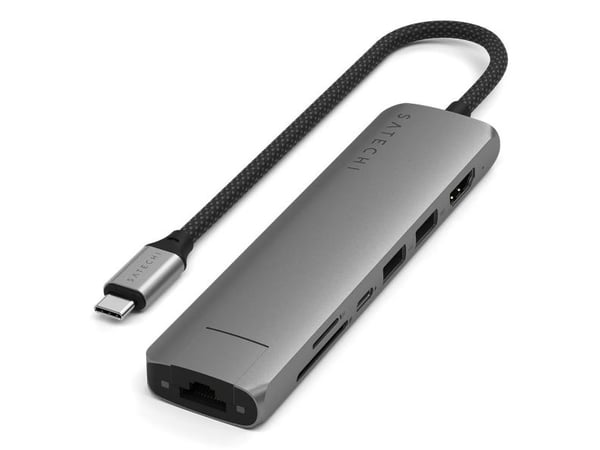 Satechi 7-in-1 - Telakointiasema - USB-C / USB 3.2 Gen 2 x 2 - HDMI - 1GbE