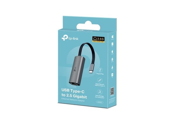 TP-Link UE302C, Koblet med ledninger (ikke trådløs), USB Type-C, Ethernet, 2500 Mbit/s, Grå