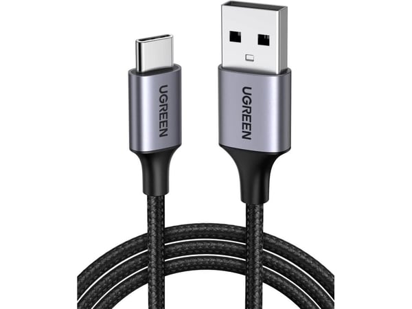 USB til USB-C-kabel QC3.0 UGREEN 0,25m med aluminiumsplugg (svart)