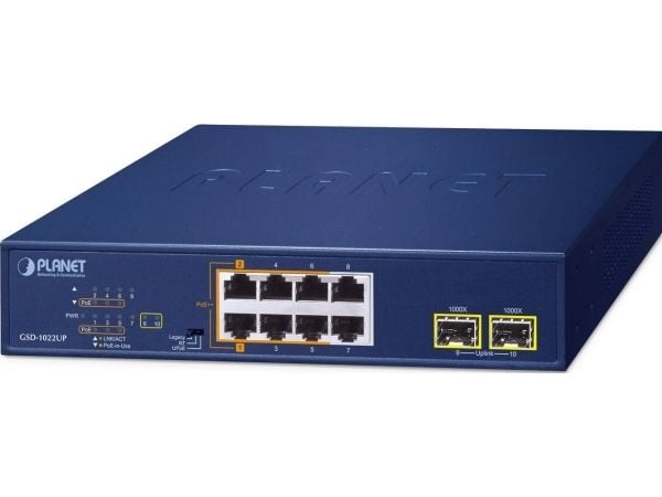 PLANET 2-Port 10/100/1000T 802.3bt, Hallitsematon, Gigabit Ethernet (10/100/1000), Täysin kaksipuolinen, Power over Ethernet -tuki, Telineasennus, ...