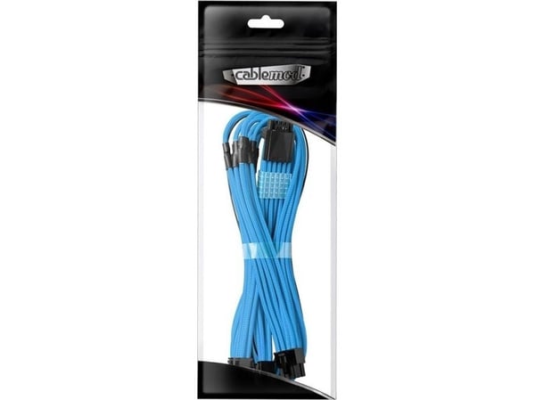 CableMod C-Series PRO ModMesh Sleeved 12VHPWR StealthSense - Strömkabelsats - ljusblå