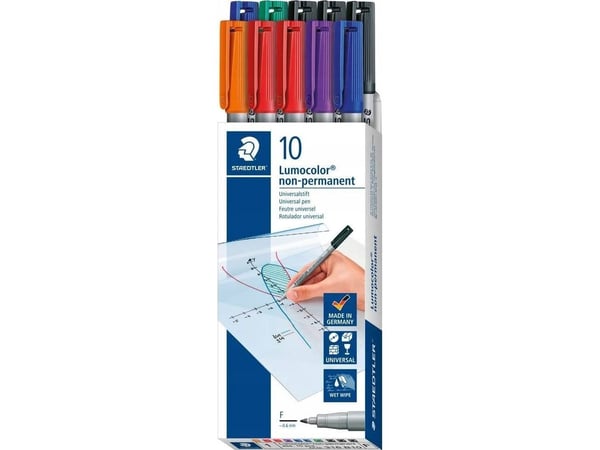 Universalpen Staedtler Lumocolor 316 - med 10 stk. ass. farver