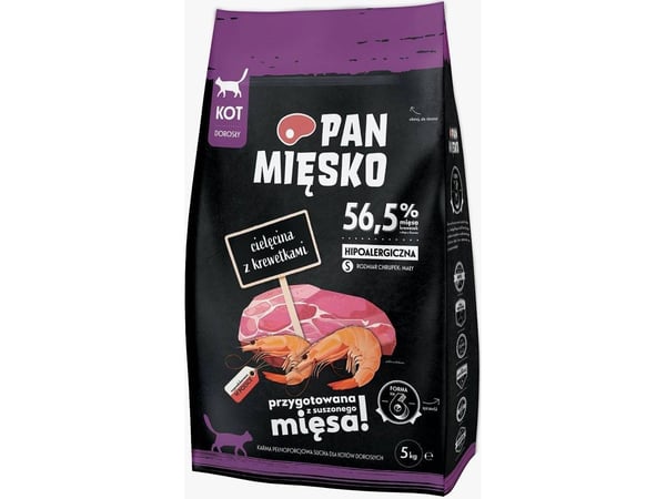 Pan Miesko tørrfôr til katt med reker (voksen) snacks S 5 kg