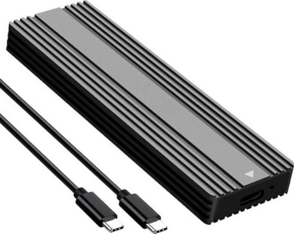 Extra Digital HC380510, SSD-inkapsling, M.2, SATA, USB-anslutning, Svart