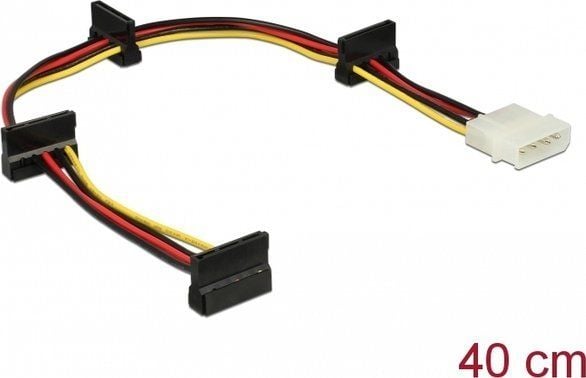 DeLOCK - Strømforsyningsadapter - 4-PIN intern strøm (P) til SATA strøm (R) - 40 cm - mange farver