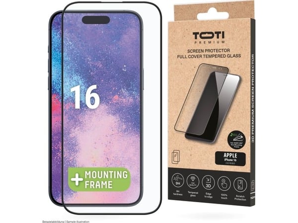 Lasi puhelin näytönsuoja Toti iPhone 15/15 Pro/16 varten