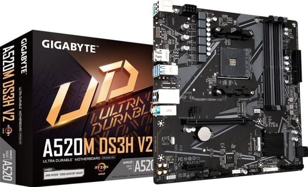 GIGABYTE A520M DS3H V2, AMD, Stik AM4, AMD Ryzen 3000 -sarja, AMD Ryzen Threadripper 3000 -sarja, AMD Ryzen Threadripper PRO 3000 WX-sarja, Stik AM...