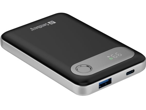 Sandberg Travel - Strømbank - 10000 mAh - 38.5 Wh - 20 watt - 4.5 A - PD - 2 utgangskontakter (USB, USB-C)