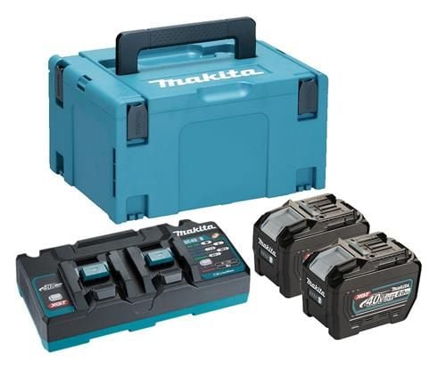 Batteripakke, Makita XGT, blå, 40V, 2x 8,0Ah