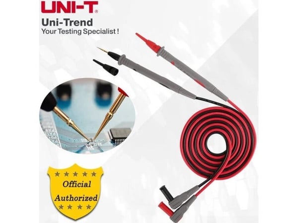 UNI-T presisjons testledninger, 1,2 m, CAT II 1000V, 10A