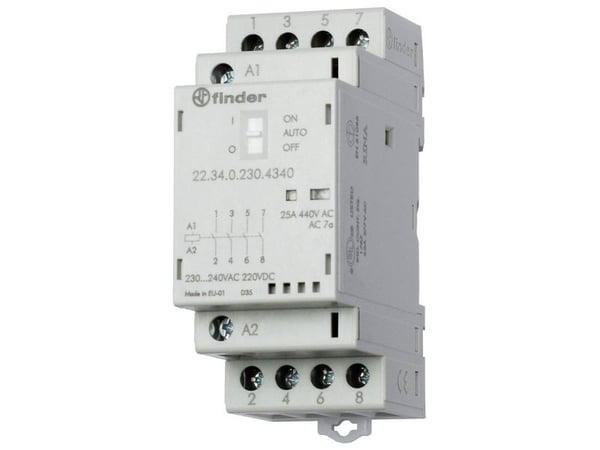 Finder 22.34.0.024.4640 Kontaktori 2 x rajakytkin, 2 x katkaisukosketin 24 V/DC, 24 V/AC 25 A 1 kpl 1 kpl
