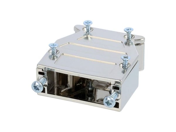Harting D-SUB hus, poltall: 15, plast, metallisert 180°, sølv 09 67 015 0453, 1 stk