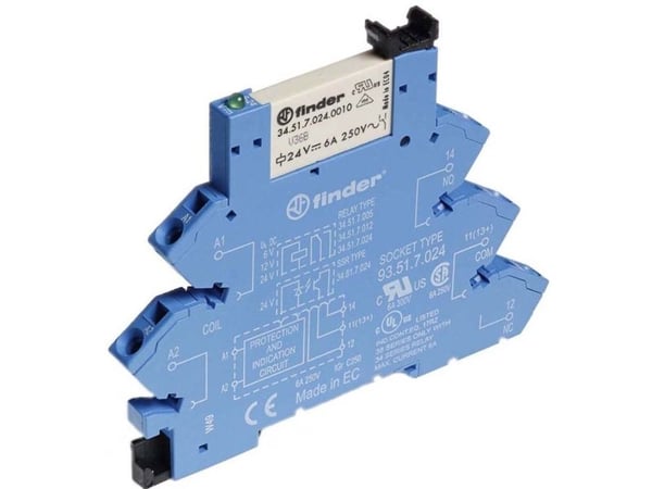 Finder 38.61.0.012.0060 Koblingsrelæ 12 V DC/AC 6 A 1 x skiftekontakt 10 stk