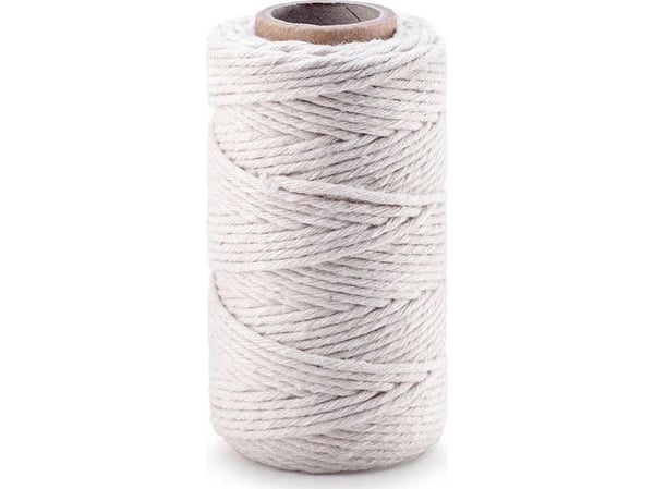 Bomullssnor til makramé hvit 3 mm x 200 m