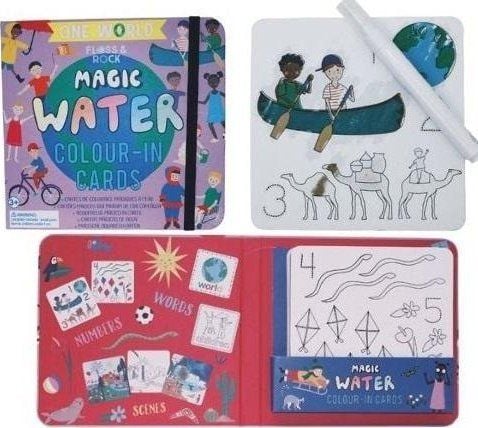 One World Water fargebok med penn – 10 kort
