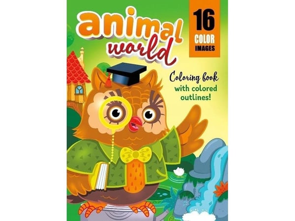 A4 färgbok 16 bilder World of animals |