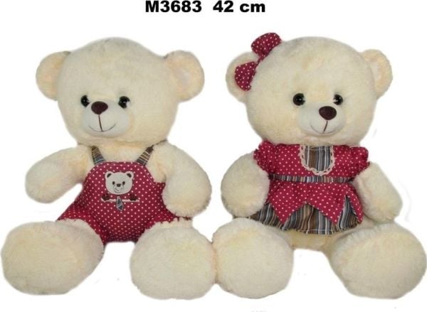 Pukeutunut nalle 42cm MIX