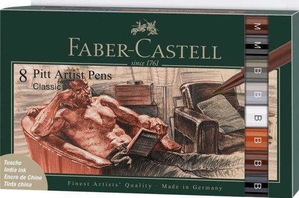 Faber-Castell 167172, 8 farger, Svart, Brun, Grå, Oransje, Hvit, Flerfarget, Rund, Plast, Barn og voksne