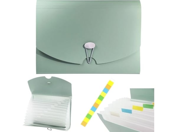 Biurfol harmonikmappe i A4 med strikk, 13 rom BIURFOL