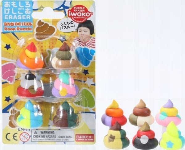 Iwako viskelærsett puslespill Unchi Puzzle