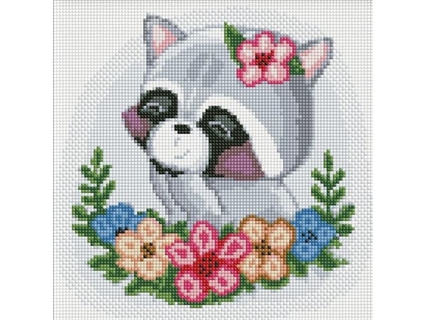 Ideyka diamantmosaikk uten ramme - blomster-skap 30x30