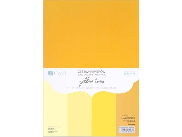 A4-papirsett 20 ark gule toner 220 g
