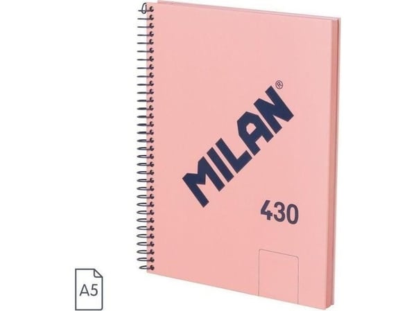 Spiral notatbok A5/80K glatt 1918 rosa MILAN