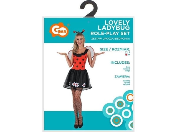 Aikuisten puku Charming Ladybug koko M Aikuisten puku Charming Ladybug koko M