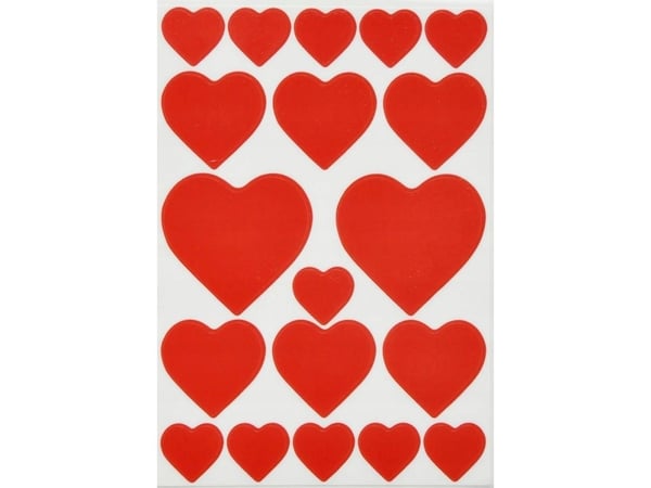 HERMA DECOR stickers hearts red 3 sheets, different, 3 pcs