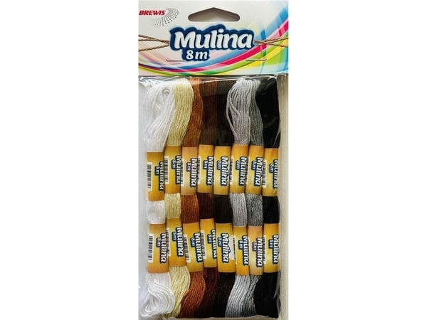 Floss hvit/beige/brun/sort 8m