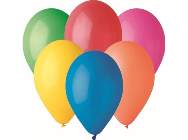 Gemar ballonger pastellfarger blandet, A80, 23 cm, 25 stk