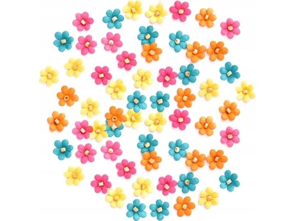 Papirblomster mettet 1 cm, 60 stk