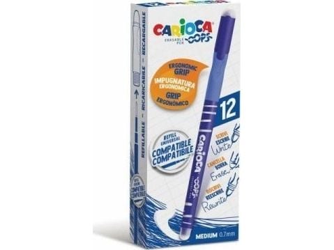 Carioca 43039/02, Lukket gelépenn, Blå, Blå, Hvit, Plast, Medium, Rund