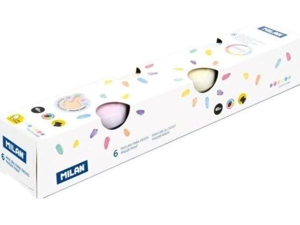 Milan Fingermaling Pastel 40 ml 6 Pakke