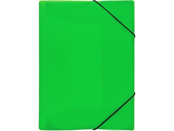 Biurfol tegnemappe med strikk A4 i PP-foil neon