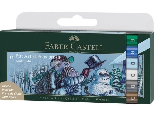 Faber-Castell 167176, 6 farger, Blå, Brun, Cyan, Grønn, Grå, Hvit, Flerfarget, Rund, Plast, Barn og voksne