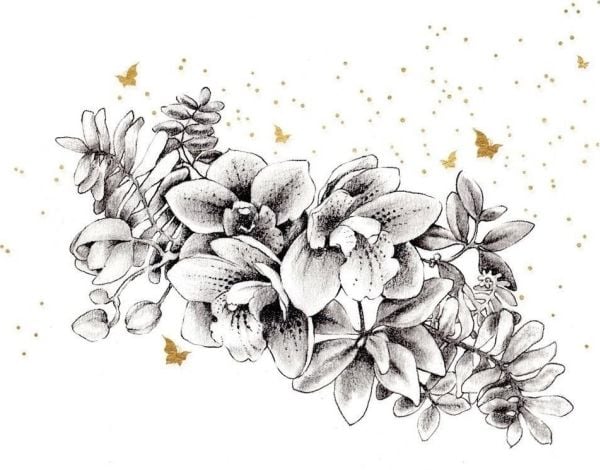 Clear Creation Vikbart kort fyrkant CL3821_BL Blommor |