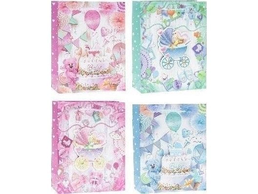 Pop-Up Bag 3D Birth 26x32x10cm mix ROZETTE