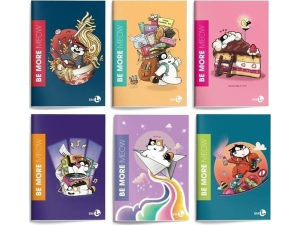 Koh I Noor notatbok A4/36K linjer – Be More Meow (10 stk)