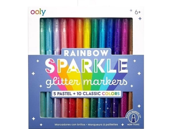 Rainbow Sparkle-tuschpennor 15 st