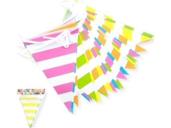 Penword Flagglenke med striper, miks farger 27,5 cm x 10 m