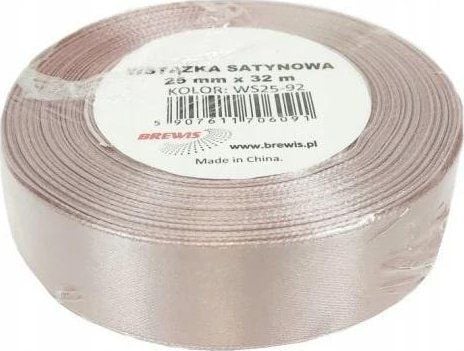 BREWIS satengbånd pudder rosa 25 mm x 32 m