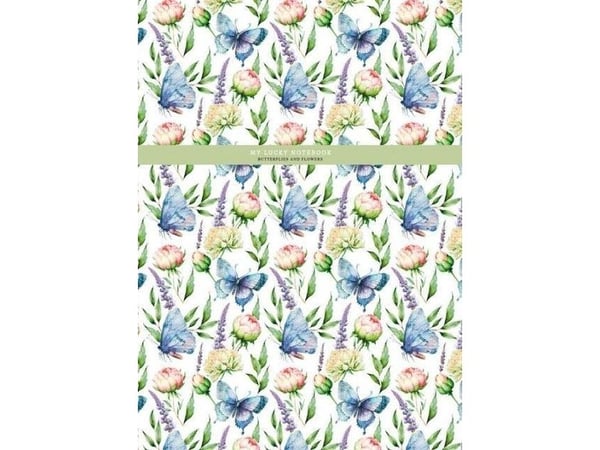 Fresh notatbok 145x197/48 rute blomster og sommerfugler FRESH |