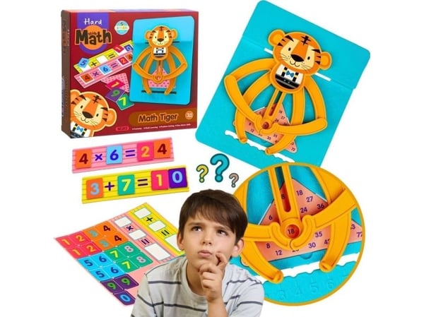 Matematisk tiger for læring: addisjon og multiplikasjon – regneark for barn