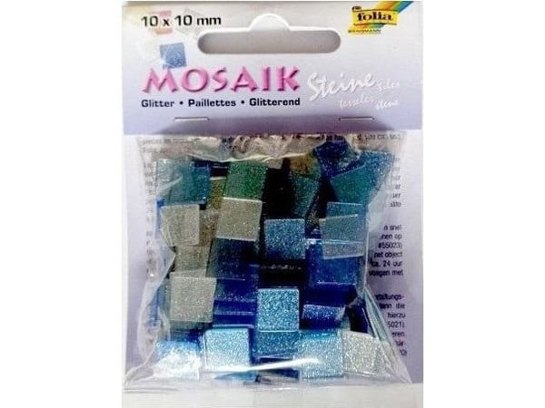 Glitter kivet 10x10mm sininen