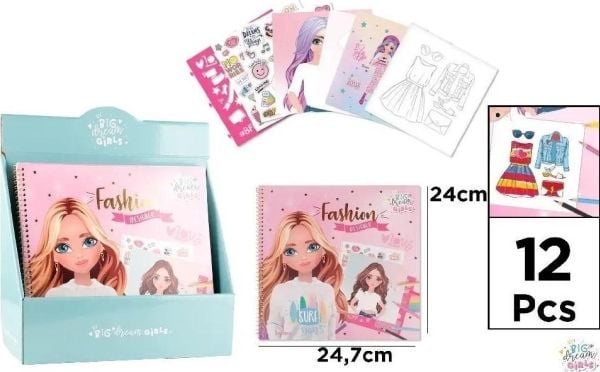 Benetton notatbok med klistremerker for designere Big Dream Girl |