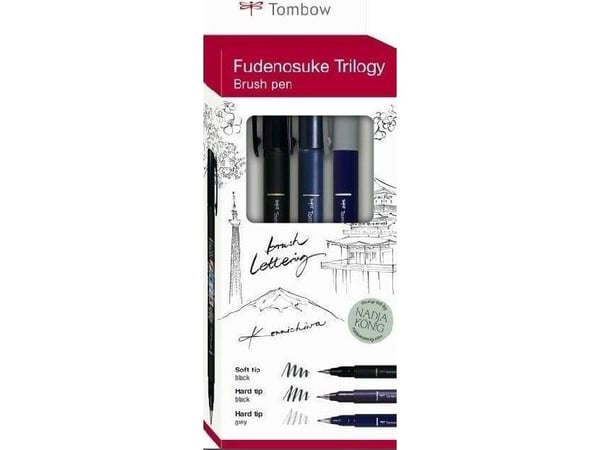 Tombow WS-BHS-3P, musta, Harmaa, musta, 3 kpl