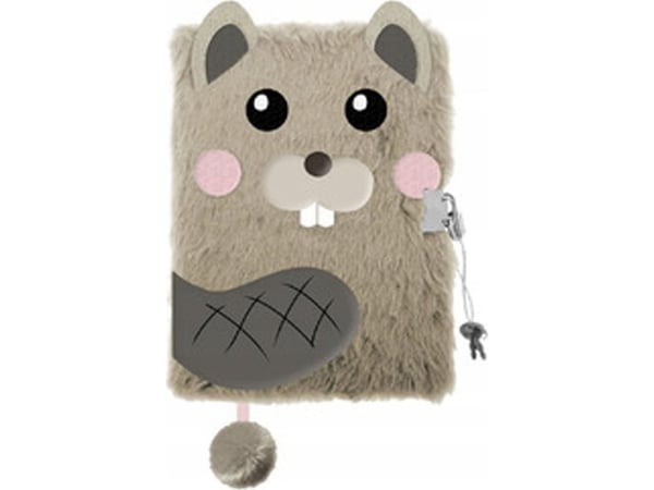 3D hänglåsdagbok A5 96 blad My Little Friend Beaver | 3D hänglåsdagbok A5 96 blad My Little Friend Beaver |